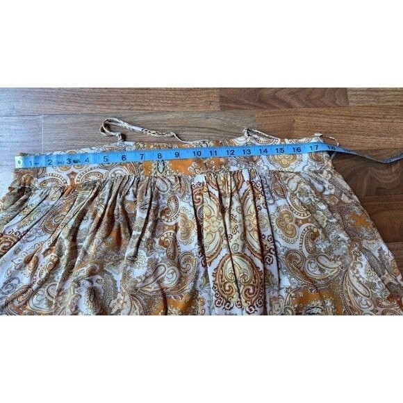 H&M Womens Orange Sleeveless Tank Top Cami Flowy Paisley Top Shirt‎ Sz 8 MED - Picture 8 of 12